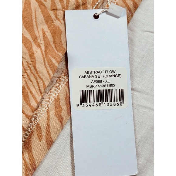 ALLFENIX Shirt Mens XL Orange Zebra Print Short Sleeve Button Up Collared Casual - Picture 5 of 9